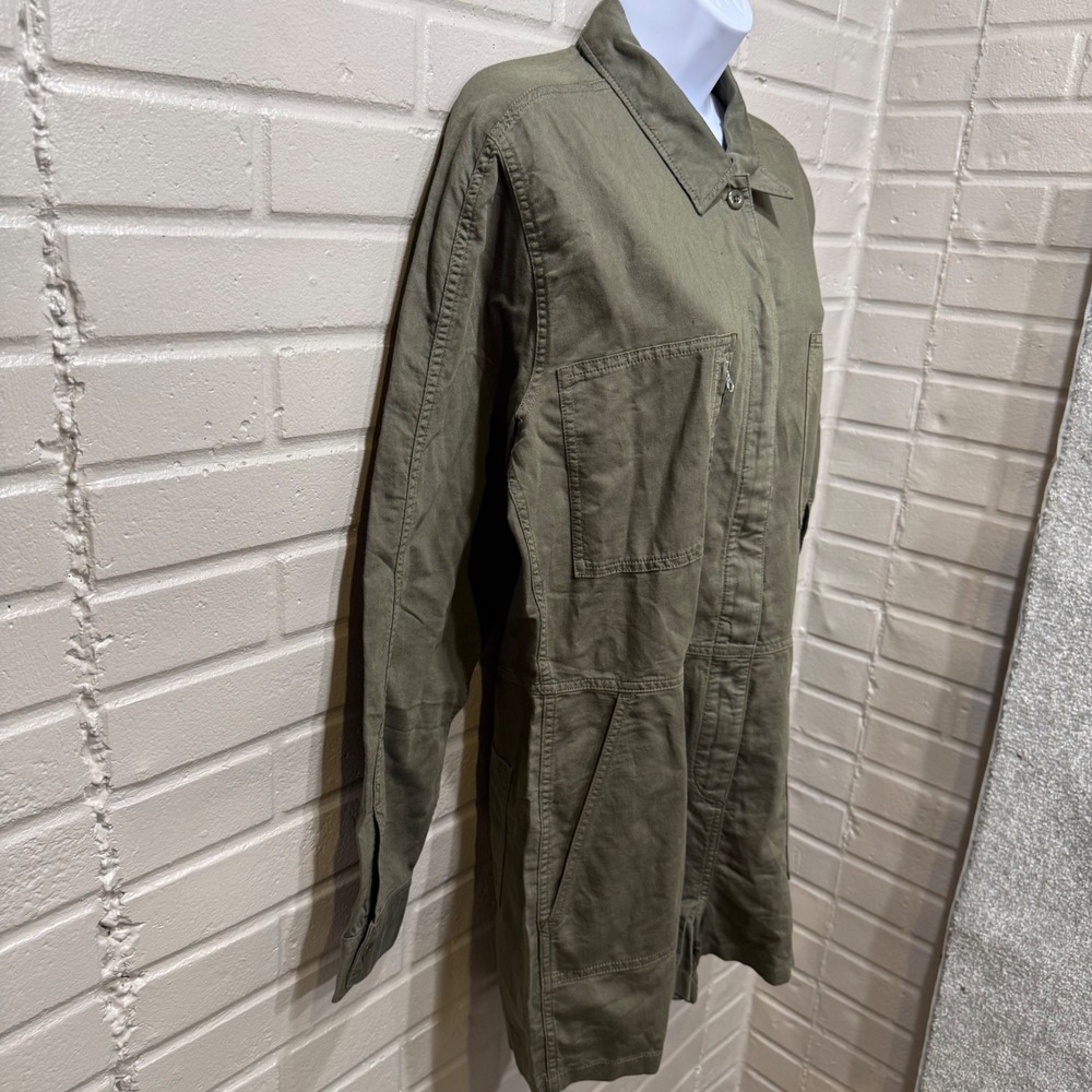 Outerknown Station Suit Shortall Linen Cotton Olive Night Utility Romper NWT L - Picture 9 of 16